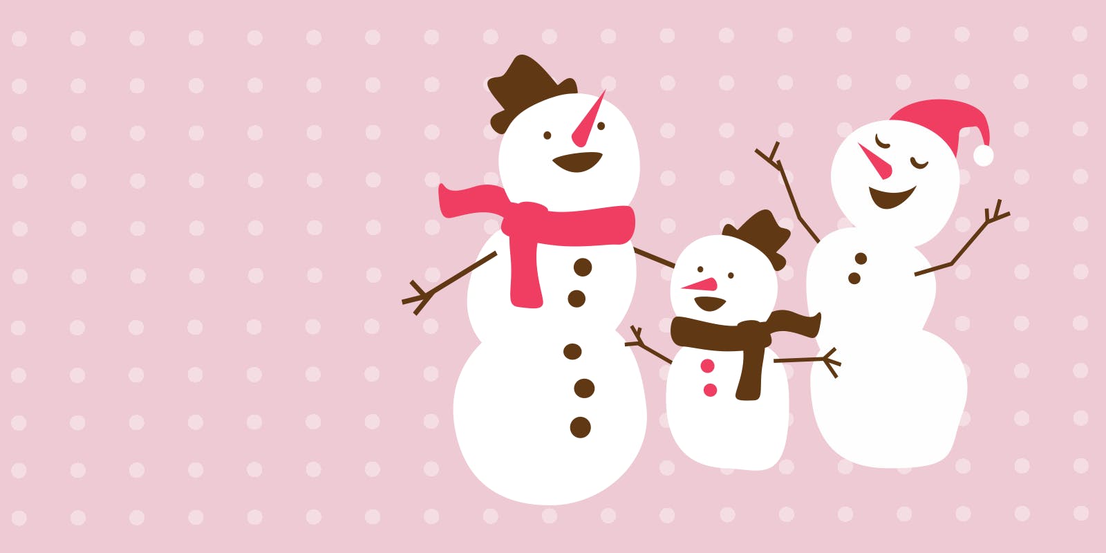 A happy family of snowmen