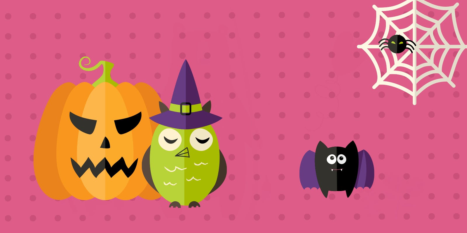 Halloween pumpkin-owl-bat-spider