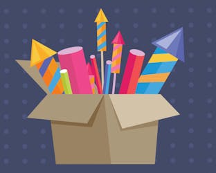 Box of rockets on New Year's Eve