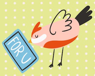 Bird carrying a note in its beak