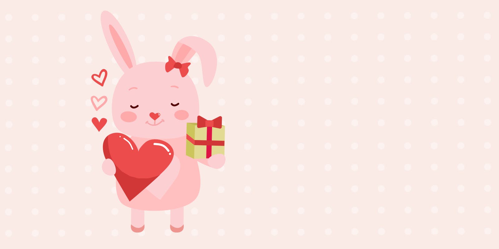 Valentine's Day bunny with present