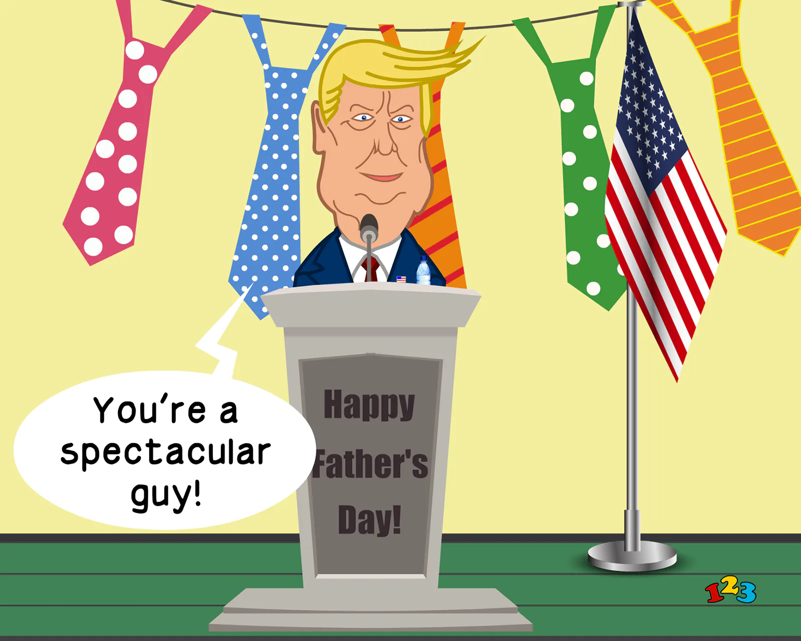 Trump's greeting - Father's Day - send free eCards from 123cards.com